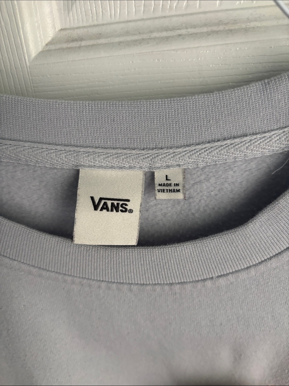 Vans Light Blue Crew Sweatshirt with Pink Floral Logo - Picture 2 of 3